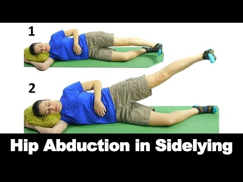 Isometric Hip Abduction 2-3 sets of 15 reps. While sitting beside