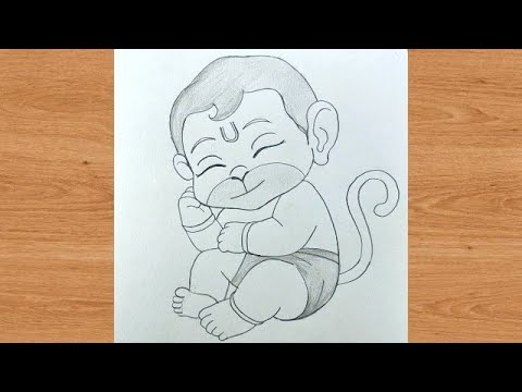 Sleeping bal hanuman Chitra | god bajrangbali pencil drawing @TaposhiartsAcademy