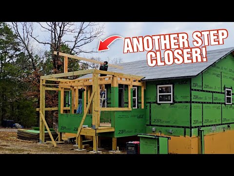 Almost Couldn't Do It!| Ridge Beam For Rafters| Mud Room Cabin Homestead Build| Another Step Closer