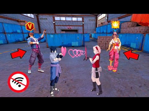 TROLLEANDO DUOS con LA SKIN DE SASUKE Y SAKURA en LOBO SOLITARIO 😂 FREE FIRE