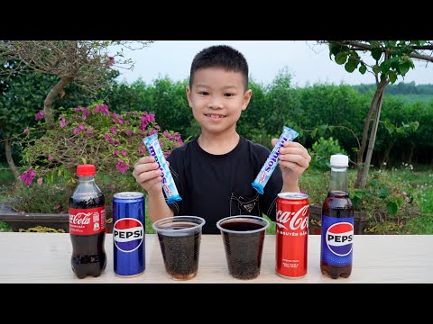 Thí Nghiệm Khoa Học: Coca-Cola + Pepsi Vs Mentos + Baking Soda ❤ BIBI TV ❤