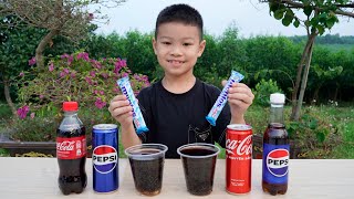 Thí Nghiệm Khoa Học: Coca-Cola + Pepsi Vs Mentos + Baking Soda ❤ BIBI TV ❤