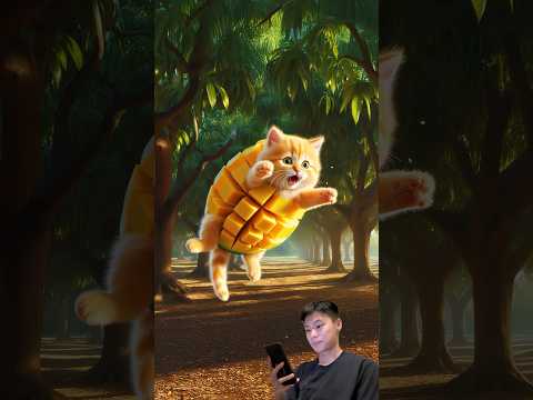 ๐ฑโ๏ธ๐ฅญMango Kitten Saved By a Giant Mango Cat!!๐ #cat #animation #cattales