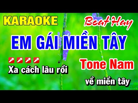 Karaoke Em Gái Miền Tây (Beat Hay) Nhạc Sống Tone Nam 2025 | Hoài Phong Organ