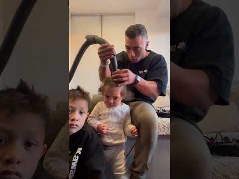 Vacuum magic: dad's clever hair styling trick wins hearts