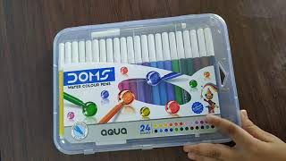 Doms colours pens | Aqua Water Colour Pens | Doms Aqua 24 Water Colour Pens unboxing and Reviews