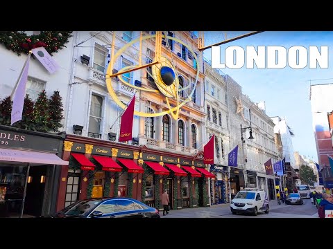 🎄Morning Walk Through Mayfair & Oxford Street to See Stunning Christmas Decorations | London Walk 4K