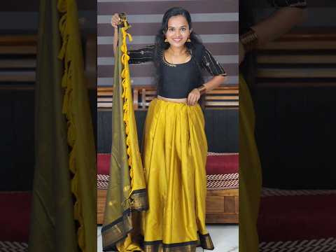 അടിപൊളി സാരി വെച്ച് ധാവണി ഉടുത്താല്ലോ //സാരി കീറി മുറിക്കാതെ തന്നെ ദാവണി ആക്കാം// Saree to Dhawani