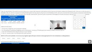 Developing a Master Budget for a Manufacturing Organization Part 1 of 5