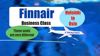 Finnair Business Class - Helsinki to Oslo. These were very different seats