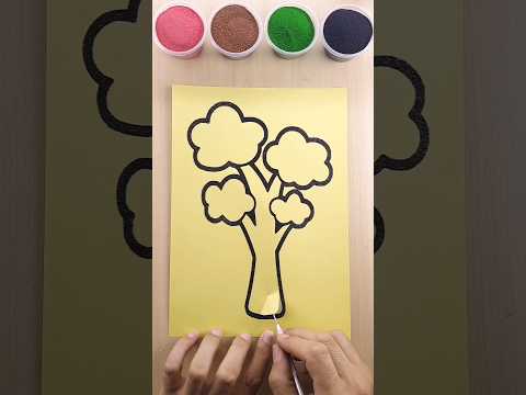 Sand painting Tree #art #sandart #shorts #kids #coloring