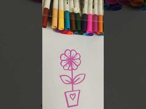 Flower pot drawing from number 1 #shortsfeed #drawing #youtubeshorts