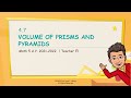 Exploring Volume of Prisms and Pyramids