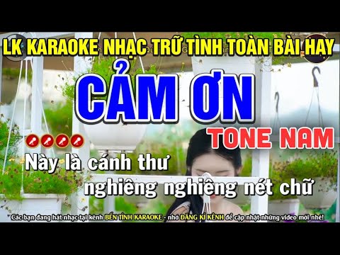 ✔ CẢM ƠN Karaoke Tone Nam ( TOÀN BÀI HAY ) | Bến Tình