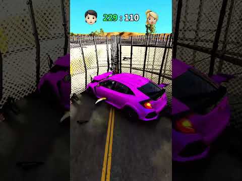 Boys vs Girls ( 100 Gates) 🚗 BeamNG.drive #beamngdrive #simulator #shorts
