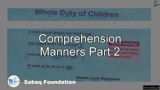 Comprehension Manners Part 2