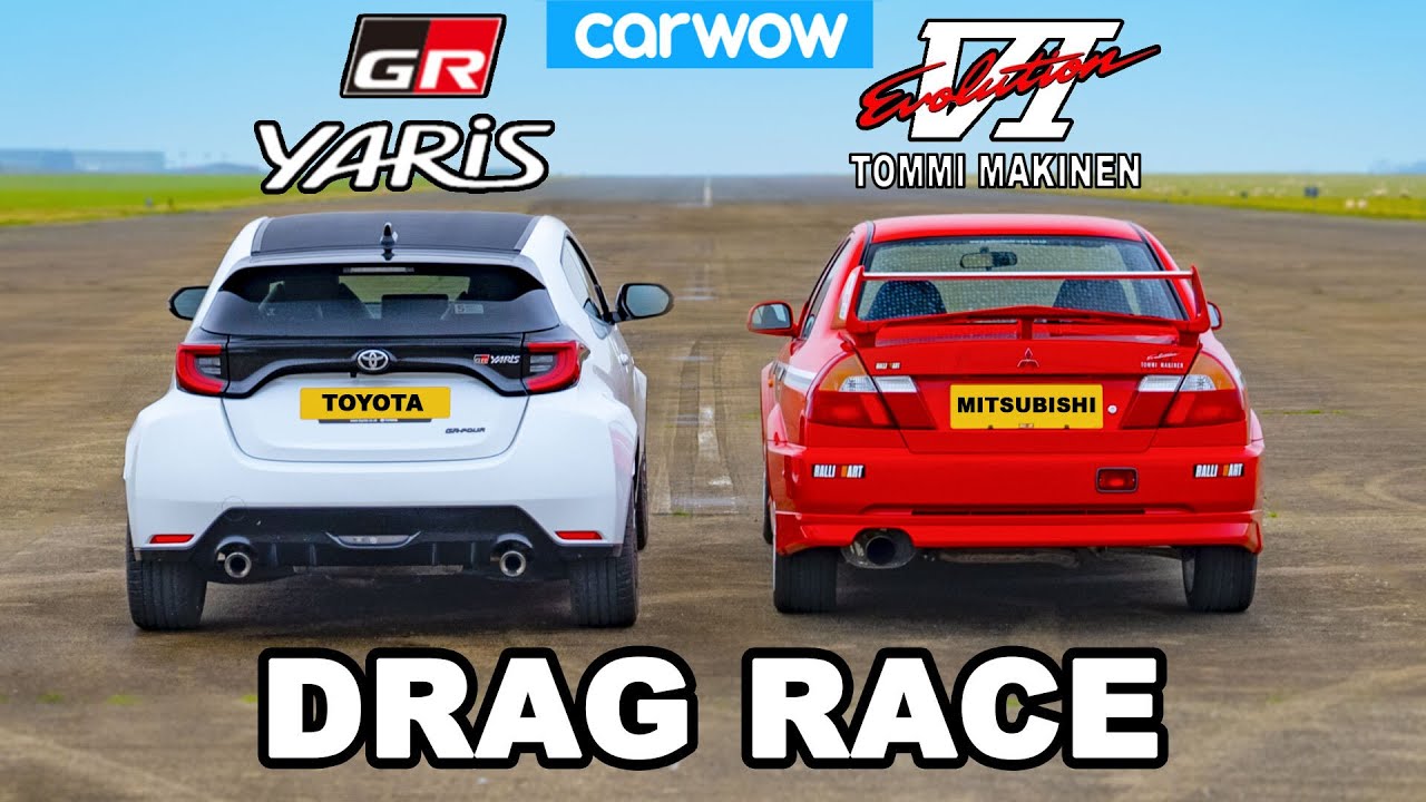 Toyota GR Yaris v Mitsubishi Evo VI - DRAG RACE -Tommi Makinen Showdown