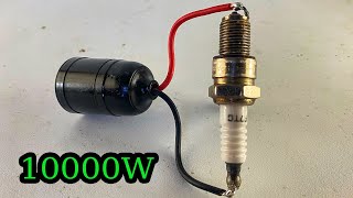 New create 10000w electricity energy free self running use spark plug with pvc copper wire
