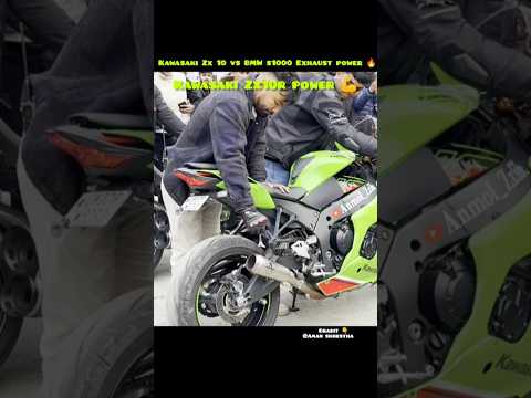Kawasaki Ninja zx10r❌ and BMW s1000rr 🥵exhaust power 💪🔥 || #automobile#motovlog #bike #biker#shorts