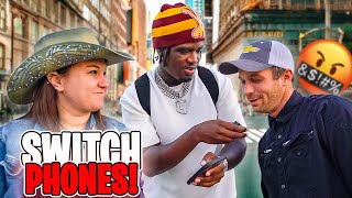 Making Couples Switch Phones 😳 💔 *LOYALTY TEST* HTX PUBLIC INTERVIEW!!!