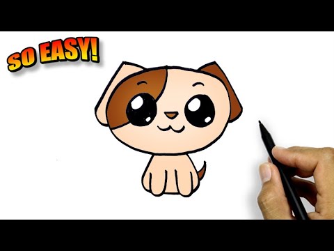 How To Draw A Cute Dog Step By Step | Cute Dog Drawing