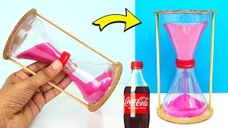 DIY SAND CLOCK from waste plastic bottle , how to make sandclock , best science project