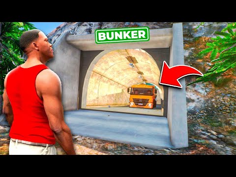 ENCONTREI UM BUNKER SECRETO DE CAMINHÕES ABANDONADOS no GTA 5!!