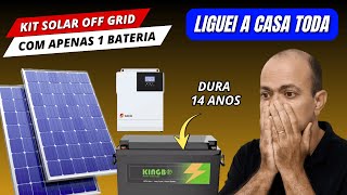 Kit de Energia Solar OFF GRID para a CASA TODA com 1 BATERIA KINGBO de 100Ah LiFePO4