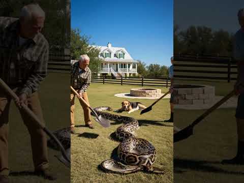 Grandpas Save Dog From Giant Snake! #animals #rescue #pets