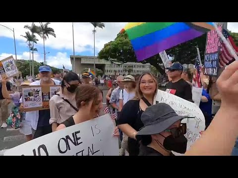 YouTube video thumbnail: Thousands Around Hawaii Join Nationwide 'No Kings' Protests