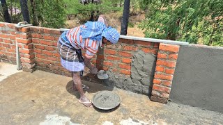 Handwall Plastering_Building Roof Brick Handwall Plastering with Cement|Roof Construction