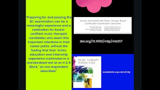 Factors Associated with Music Therapy Board Certification Examination Outcomes