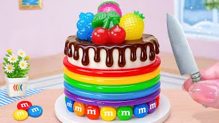 🌈Yummy Rainbow Jelly Cake With Fruits🌈 Miniature Cake Decorating Ideas Mini Cakes