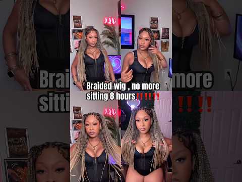 This braided wig is everything! No more sitting 8 hours! 😍 linked in description box!