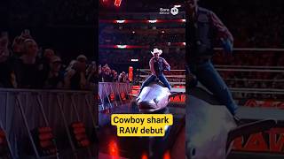 Cowboy riding a rodeo shark makes his RAW debut vs Jake Paul WWE highlights #raw #ai #sora