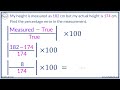 Calculating Percentage Error Concepts