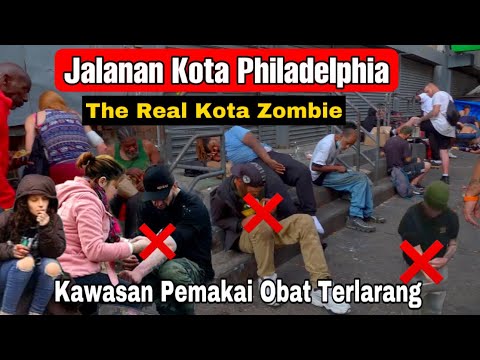 SISI LAIN AMERIKA BERJALAN 1KM DI KAWASAN RAWAN KENSINGTON AVE PHILADELPHIA