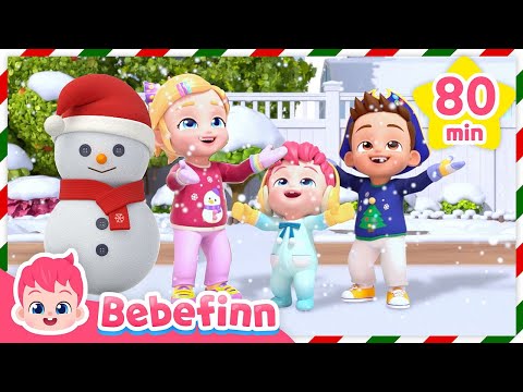 Christmas Carols for Kids 2024ㅣBebefinn Dinosaur Songs and Best Nursery Rhymes