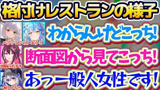 【一般人かなたん】ホロメン4人で『格付けレストラン』行った際、各々パッションや頭脳で格付けしていく中1人だけただの一般人女性になるかなたんw