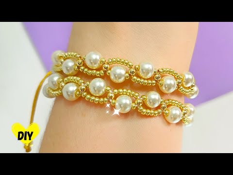 🌿 PULSERA FÁCIL, BONITA con un Diseño que ENAMORA | PULSERA de hilo con Perlas