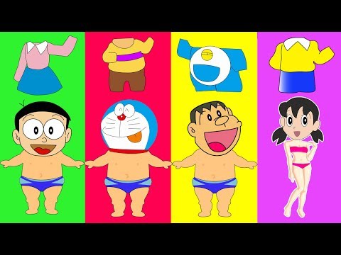 Colors for Kids to Learn Wrong Clothes Baby Crying Doraemon Nobita Xuka vs Chaien Finger Family Song