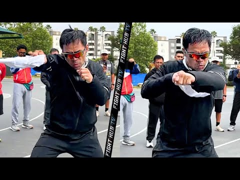 Manny Pacquiao PRIME SPEED returning! Shows off fast hands during FULL morning workout