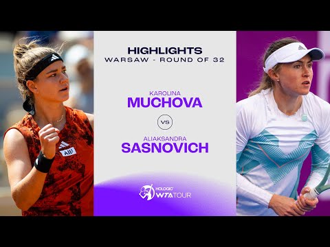 Karolina Muchova vs. Aliaksandra Sasnovich | 2023 Warsaw Round of 32 | WTA Match Highlights