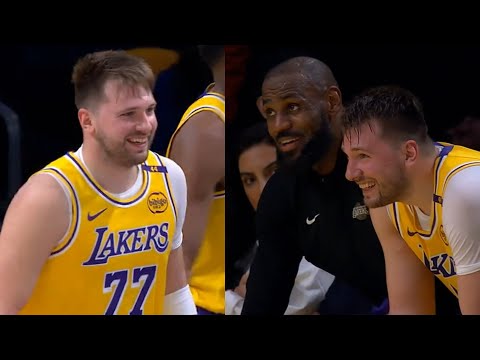 Luka Doncic laughs with LeBron while up BIG in Lakers Debut - Full Highlights