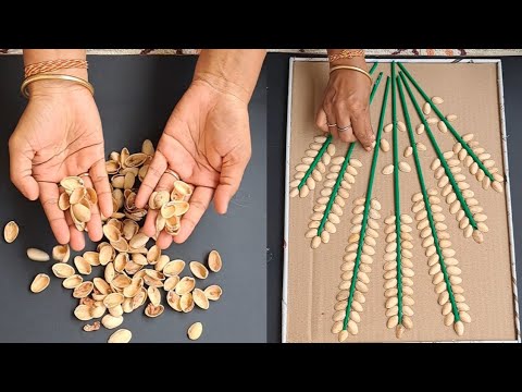 Amazing Home Decoration Ideas | Waste cardboard and pista shell using craft ideas | DIY Room decor