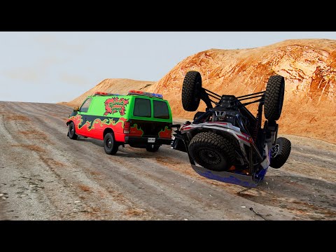 🤯 FAKE COP VAN TRIES TO TICKET 5 BUGGIES! (Road Rage Mayhem) - BeamNG.drive
