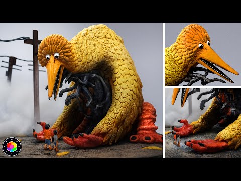 Como hacer a THE BIG BIRD (ATRAPA NIÑ0S)  Analog Horror de Plastilina | PlastiVerse