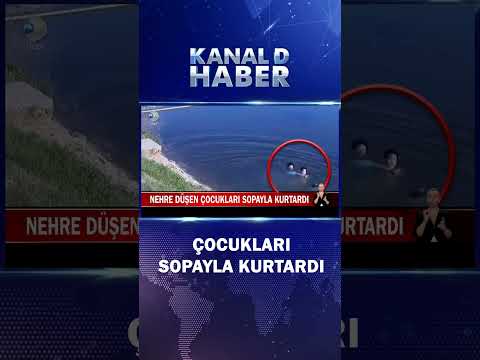 Nehre Düşen Çocukları Sopayla Kurtardı Panik Dolu Anlar Kamerada