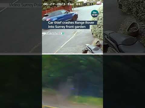 Car thief crashes Range Rover #itvnews