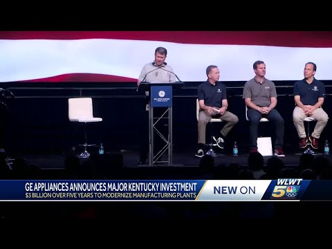 YouTube video thumbnail: GE Appliances Announces Major Investment in Kentucky to Modernize Plants